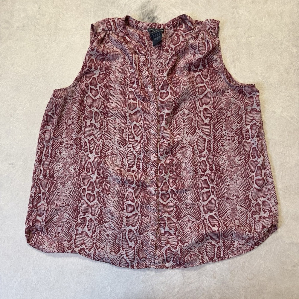 Chelsea & Theodore Shirt‎ Womens Size XXL Pink Python Print Sleeveless Blouse